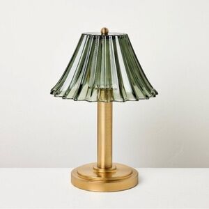Glass Shade Table Lamp Green - Hearth & Hand™ with Magnolia Holiday Christmas